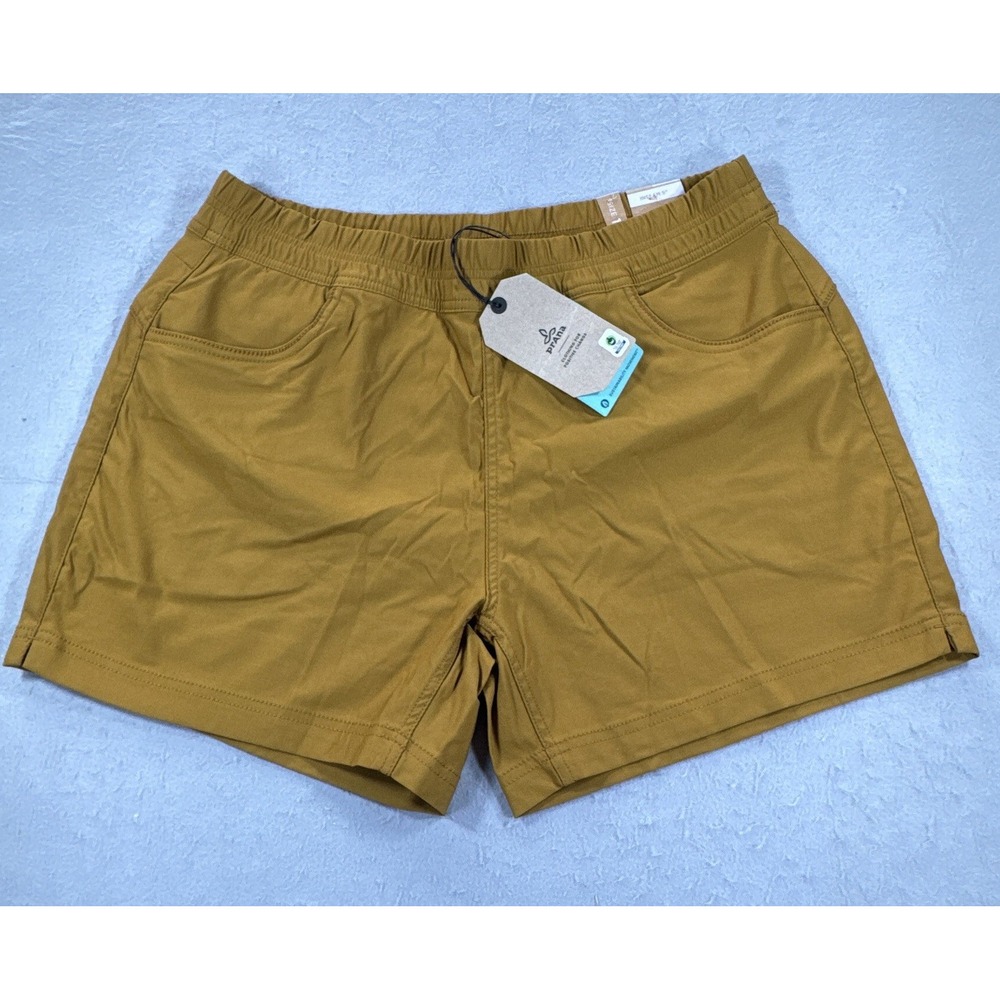 PRANA Halle E-Waist Short II Women 14 Antique Bronze 5" Inseam ReZion NWT